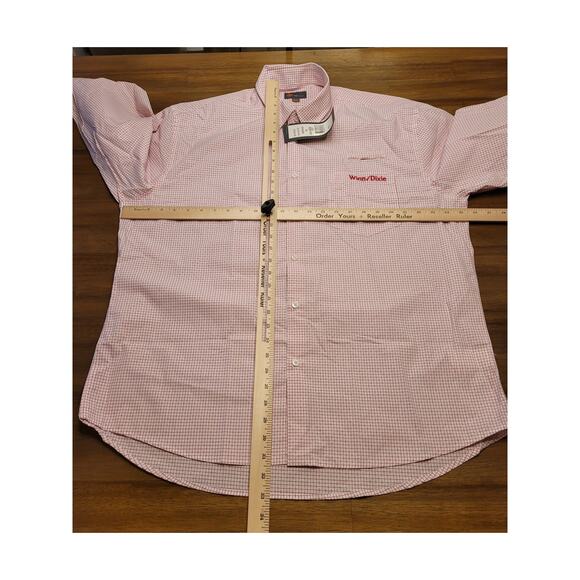 NWT Winn-Dixie XL 18 Button-Down Shirt Red Check Embroidered Logo Career Ready - Picture 9 of 9
